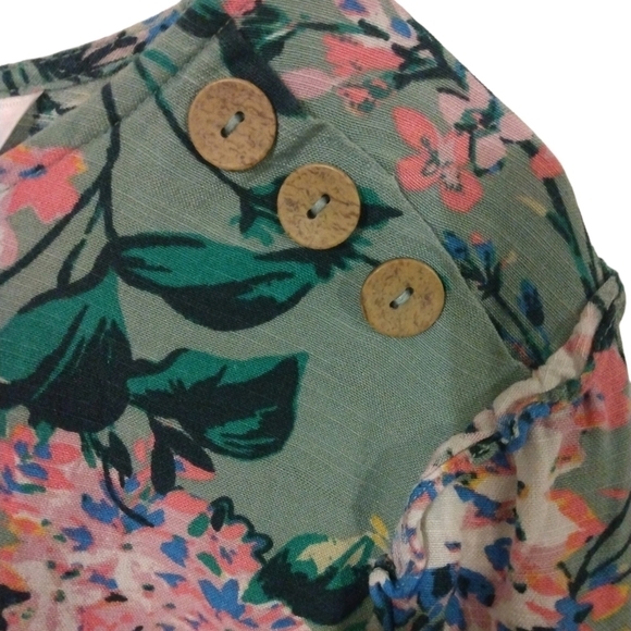 Lauren Conrad Floral Button Accented Peasant Top Plus Size XXL - Picture 3 of 11